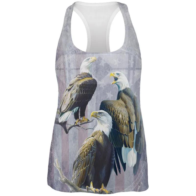 Eagle Trio America All Over Womens Racerback Tank Top sold by Old Glory