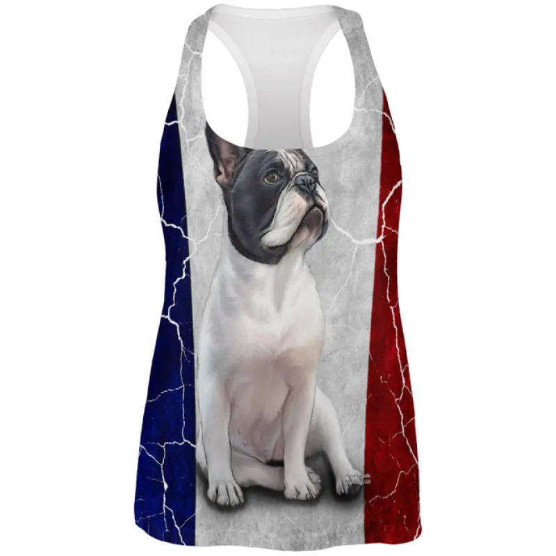 French Bulldog Live Forever Flag All Over Womens Work Out Tank Top sold by Old Glory