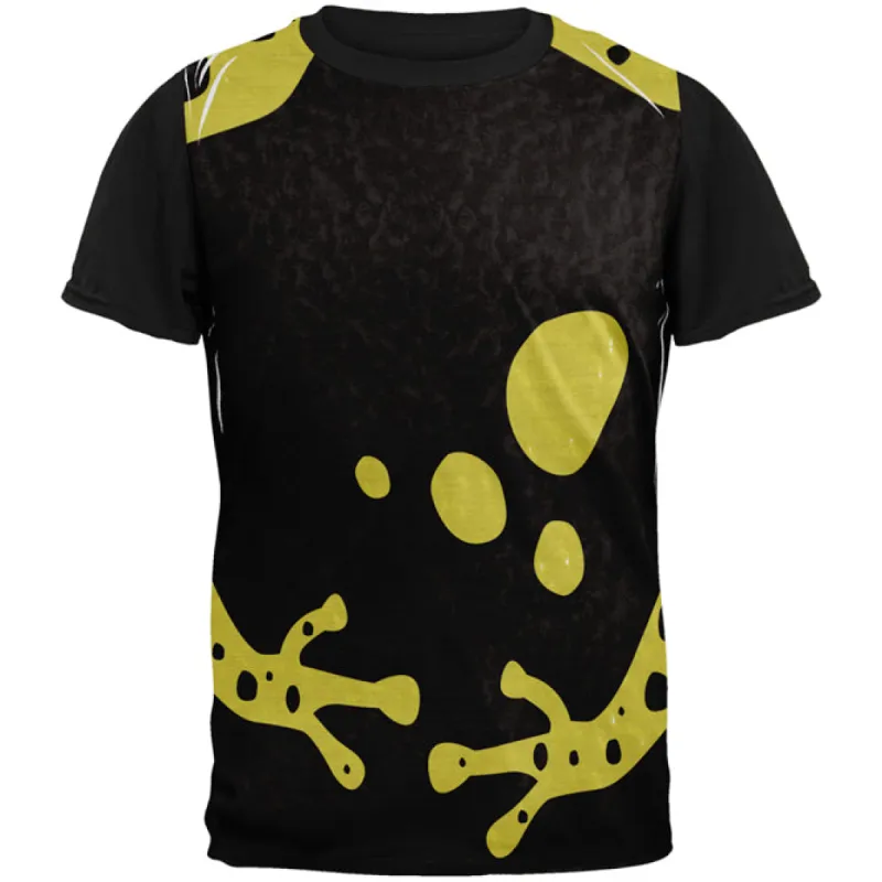 Halloween Costume Yellow Banded Poison Dart Frog Costume All Over Mens Black Back T Shirt sold by Old Glory