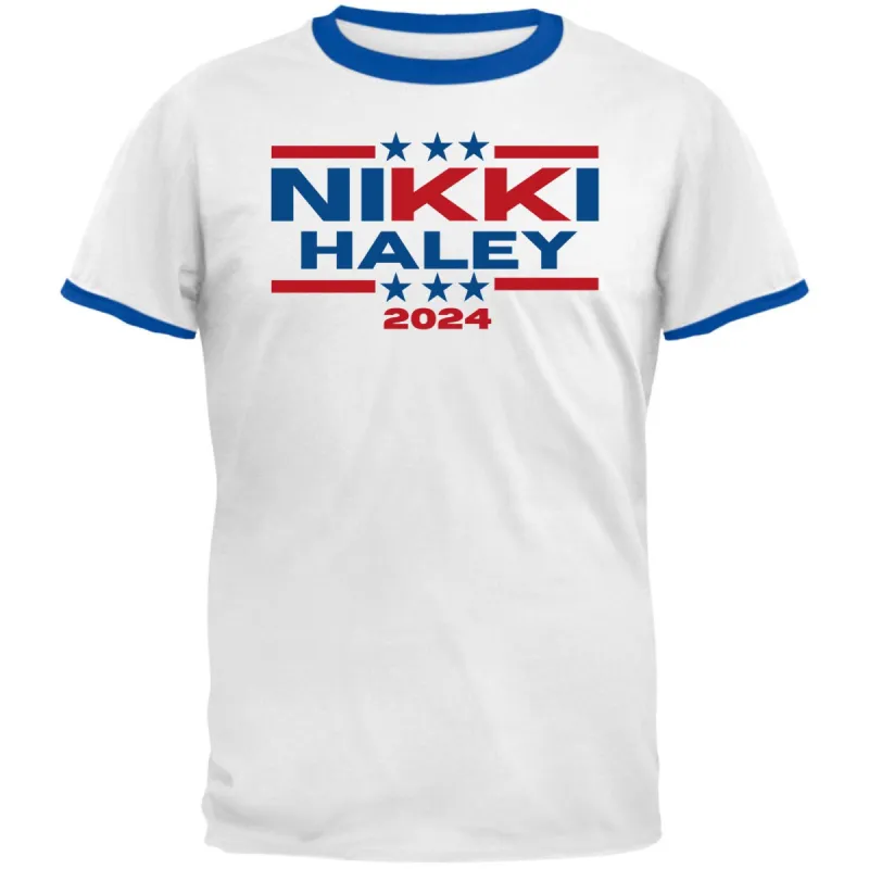 Election 2024 Nikki Haley 2024 Triple Stars Mens Ringer T Shirt sold by Old Glory