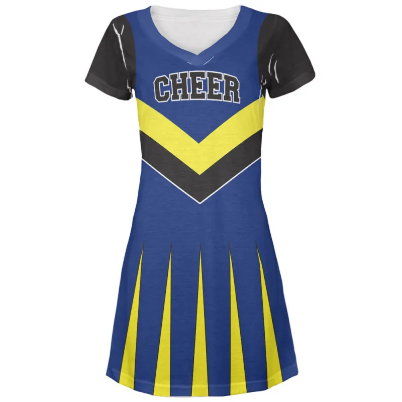 Halloween Cheerleader Costume Maize & Blue Juniors V-Neck Beach Cover-Up Dress sold by Old Glory