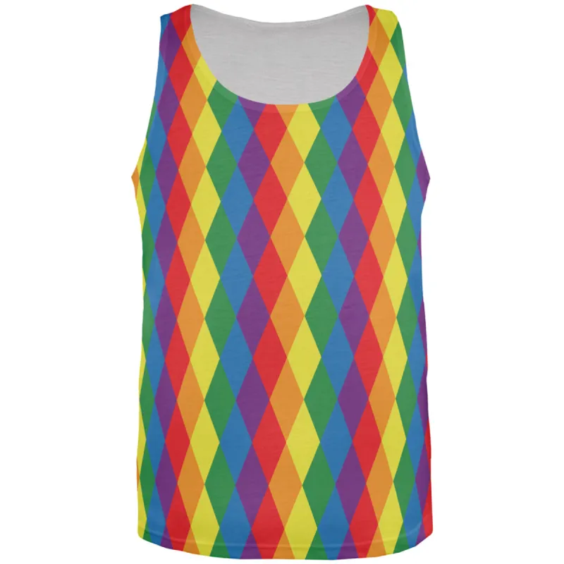 LGBT Jester Gay Pride Parade Costume All Over Mens Tank Top sold by Old Glory
