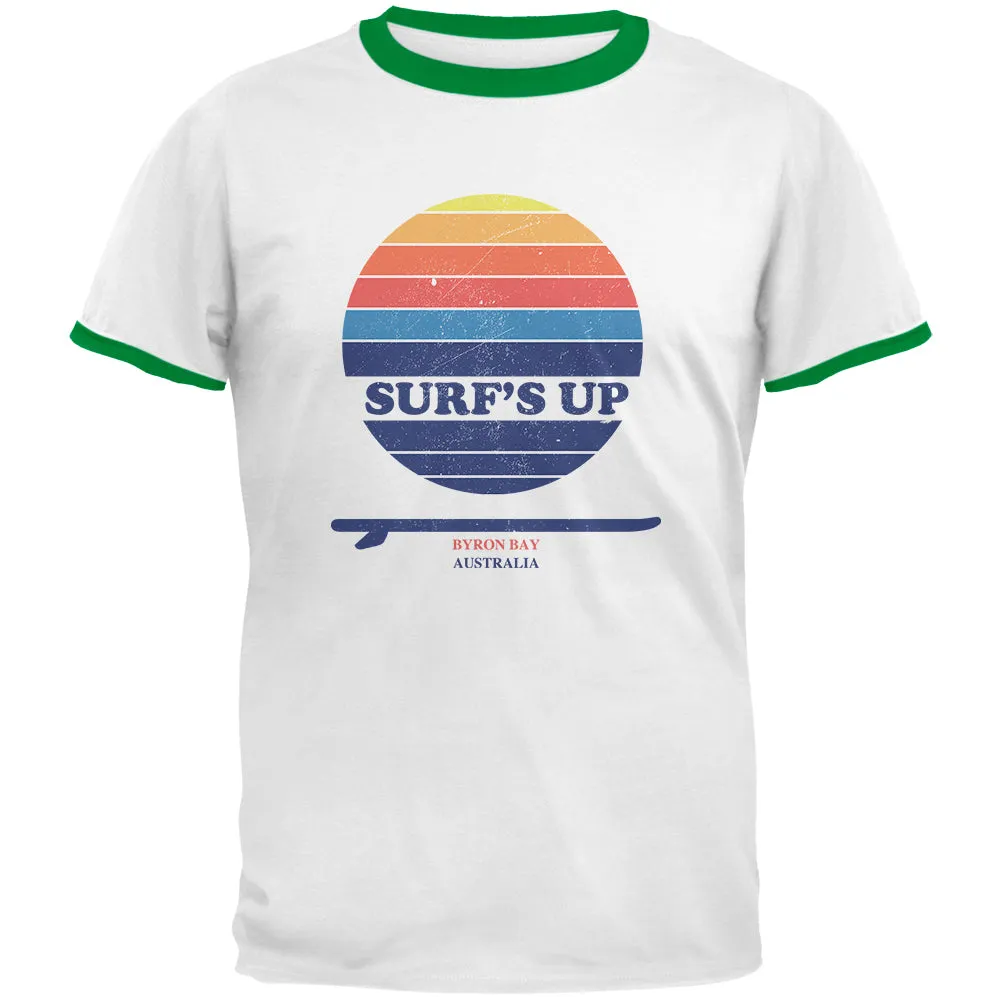 Surf's Up Byron Bay Australia Mens Ringer T Shirt sold by Old Glory product image thumbnail 2