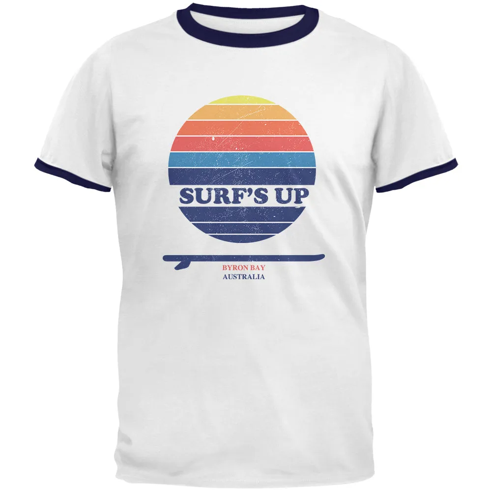 Surf's Up Byron Bay Australia Mens Ringer T Shirt sold by Old Glory product image thumbnail 3