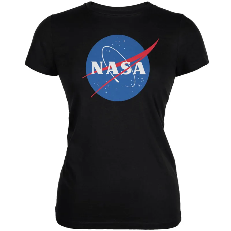 NASA Logo Black Juniors Soft T-Shirt sold by Old Glory
