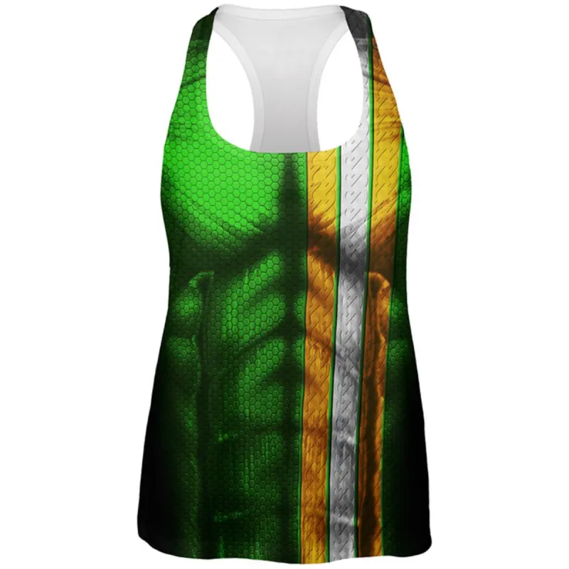 St Patrick's Day Irish Champion Superhero Costume All Over Womens Work Out Tank Top sold by Old Glory