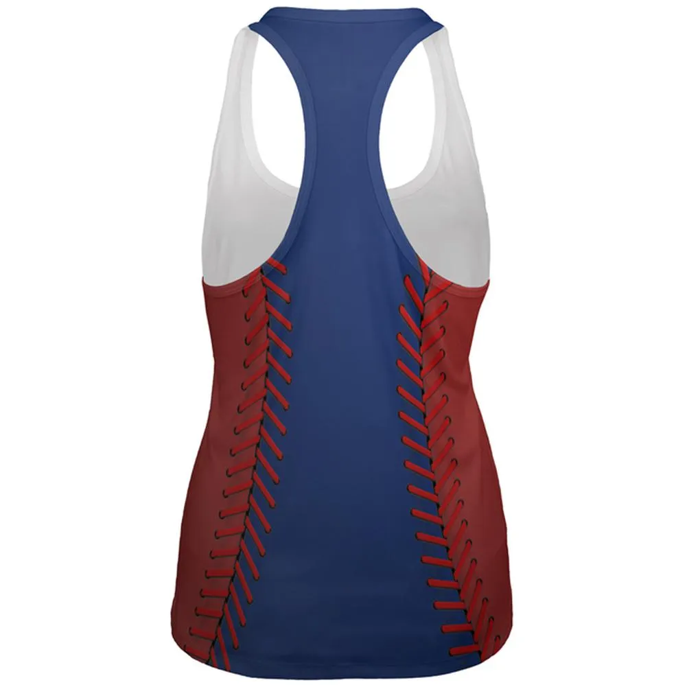 Baseball League Blue and Red All Over Womens Work Out Tank Top sold by Old Glory product image thumbnail 2
