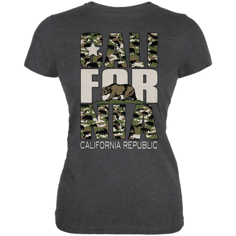 Camo Bear California Republic Oversize Juniors Soft T Shirt sold by Old Glory