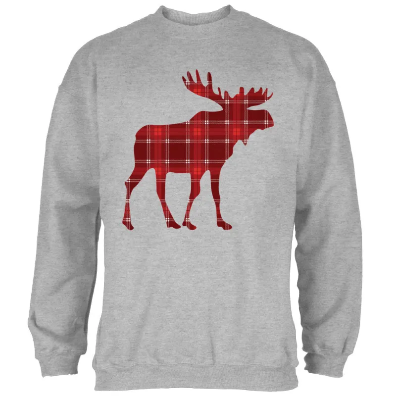 Autumn Plaid Moose Mens Sweatshirt sold by Old Glory