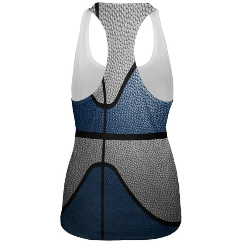 Championship Basketball Navy Blue & Grey All Over Womens Work Out Tank Top sold by Old Glory