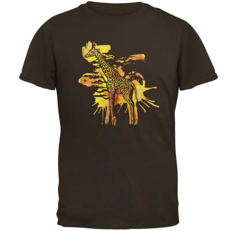 Giraffe Safari Splatter Mens T Shirt sold by Old Glory