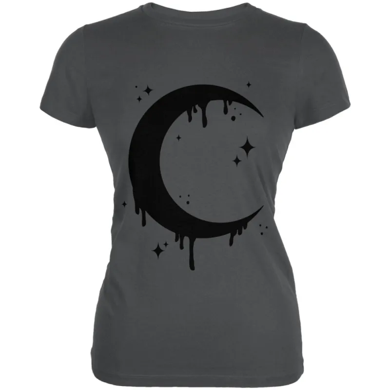Halloween Dripping Crescent Moon Juniors Soft T Shirt sold by Old Glory