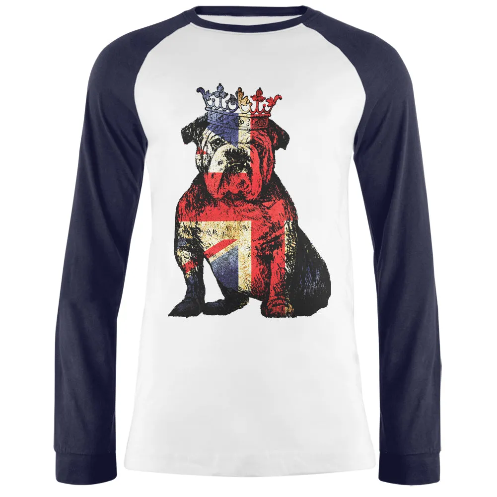 English British Bulldog Crown Grunge Flag Mens Long Sleeve Raglan T Shirt sold by Old Glory product image thumbnail 2