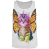 Rainbow Butterfly Unicorn Kitten All Over Adult Tank Top sold by Old Glory