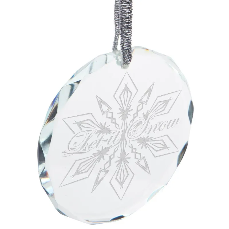 Let it Snow Round Crystal Ornament sold by Old Glory