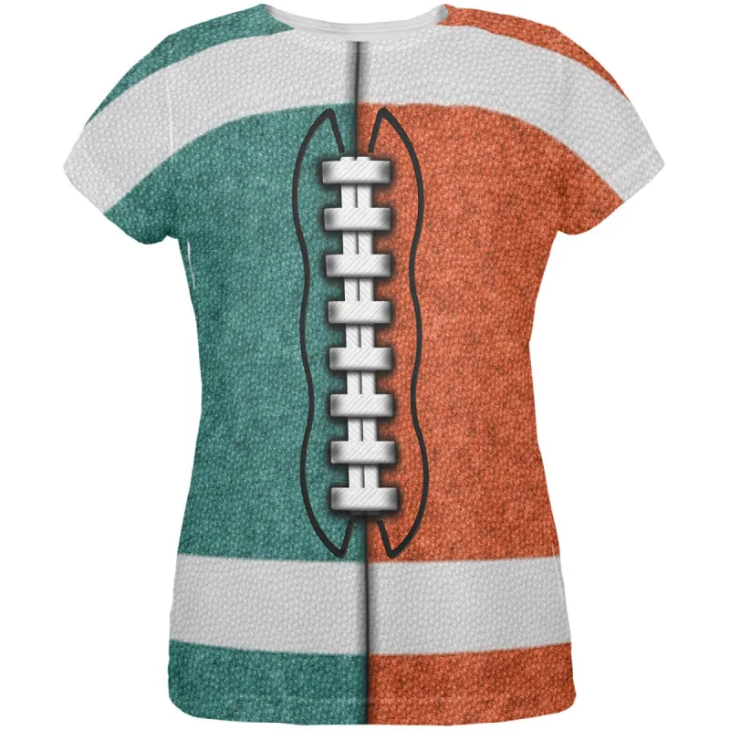 Fantasy Football Team Teal and Orange All Over Womens T Shirt sold by Old Glory