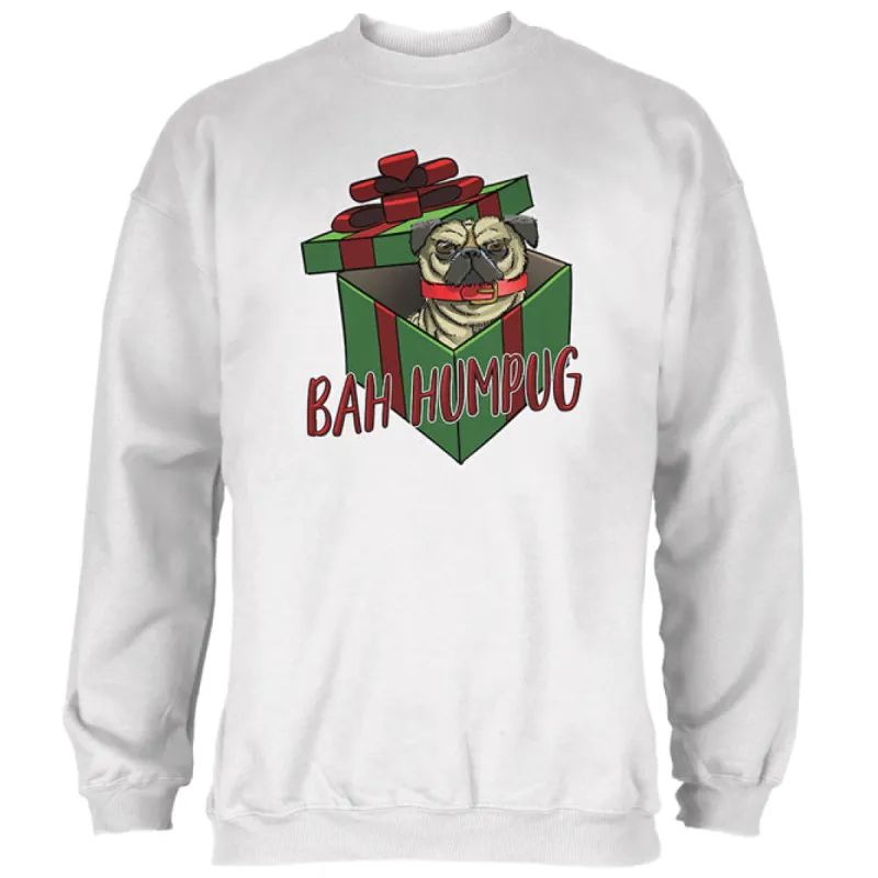 Christmas Bah Humpug Grumpy Scrooge Pug Gift Mens Sweatshirt sold by Old Glory