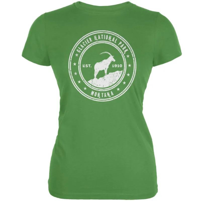 Glacier National Park Leaf Juniors Soft T-Shirt sold by Old Glory