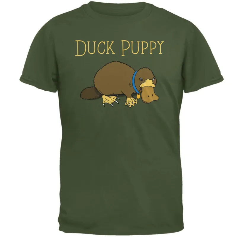 Duck Puppy Platypus Military Green Adult T-Shirt sold by Old Glory