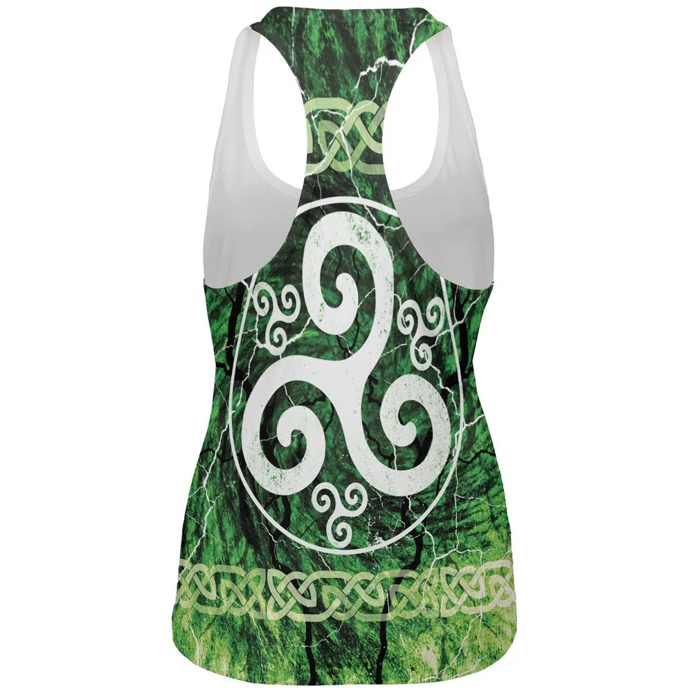 Celtic Triskelion Triskele Distressed All Over Womens Work Out Tank Top sold by Old Glory product image thumbnail 2
