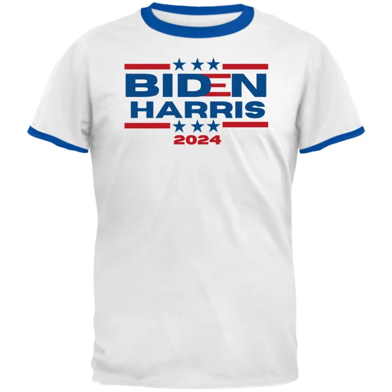 Election 2024 Biden Harris 2024 Triple Stars Mens Ringer T Shirt sold by Old Glory