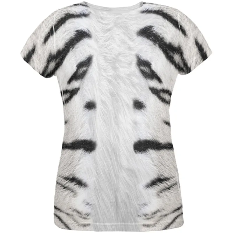 White Siberian Tiger Costume All Over Womens T Shirt sold by Old Glory