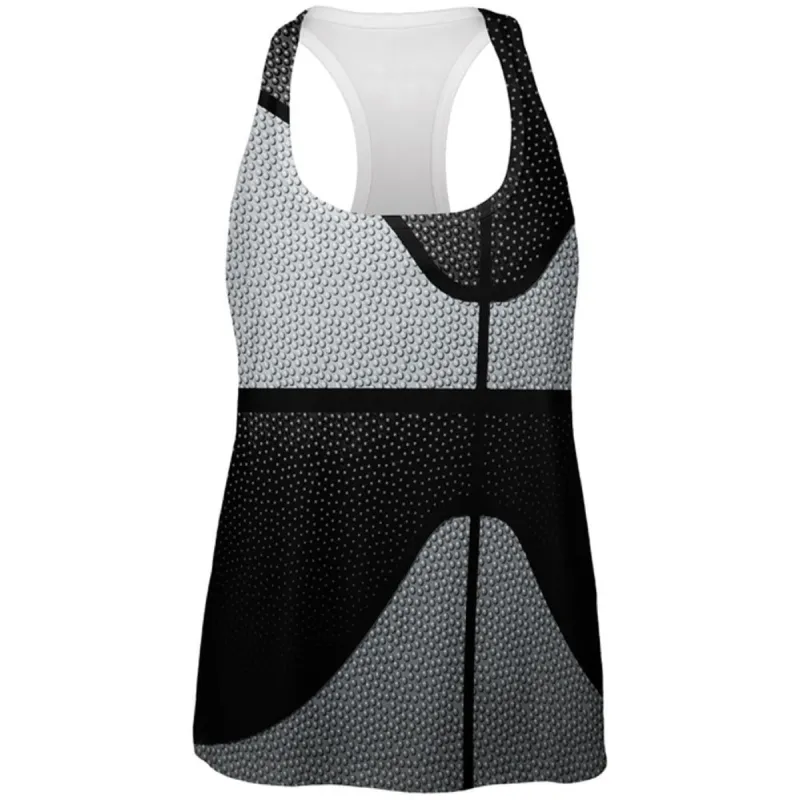 Championship Basketball Silver and Black All Over Womens Work Out Tank Top sold by Old Glory