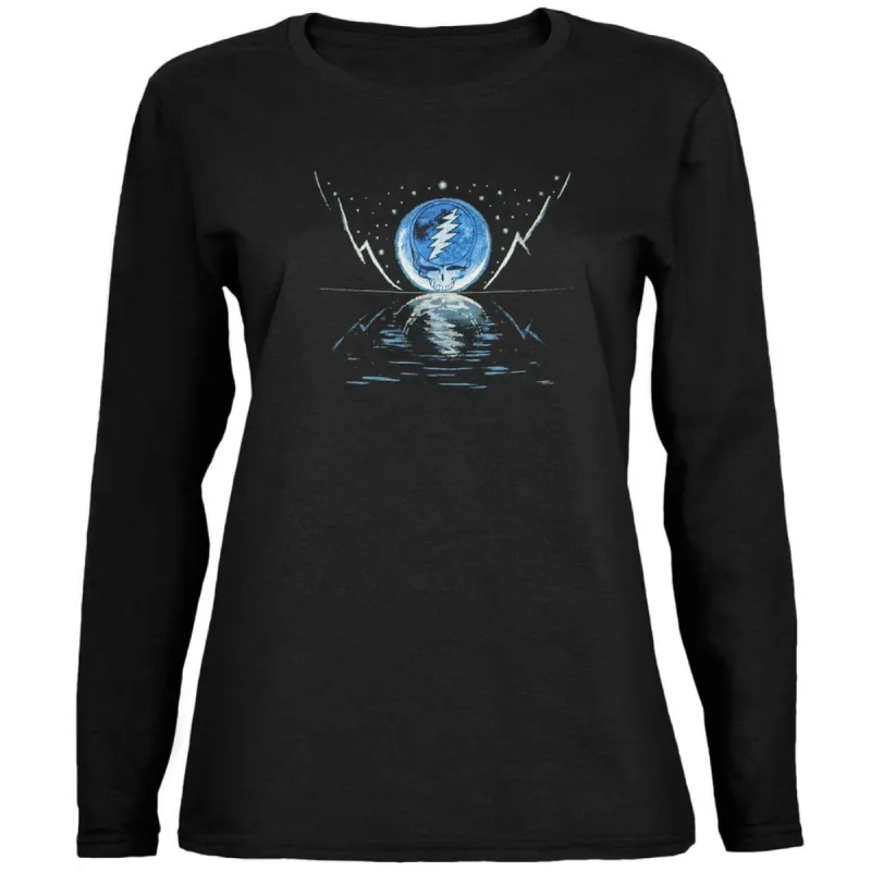 Grateful Dead - Blue Moon Black Juniors Long Sleeve T-Shirt sold by Old Glory