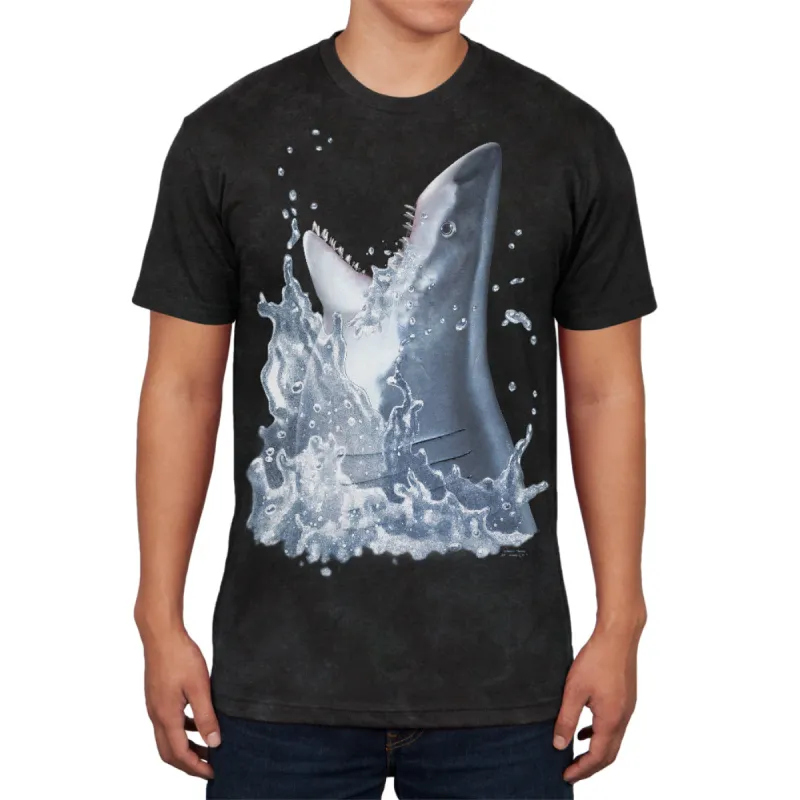 Great White Breaching Mens Soft T Shirt sold by Old Glory