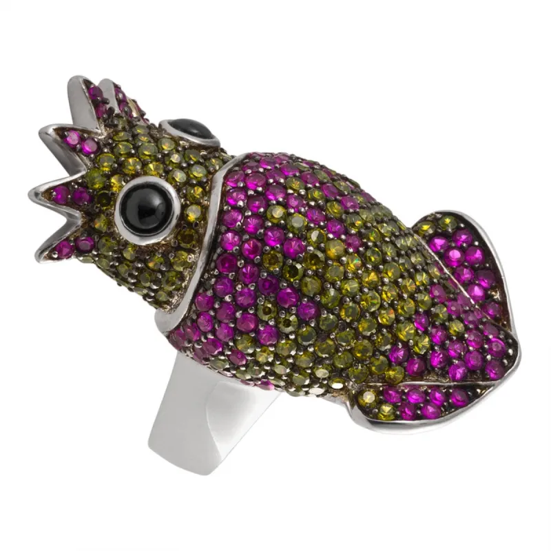 Zirconia Studded Squid Sterling Silver Ring sold by Old Glory