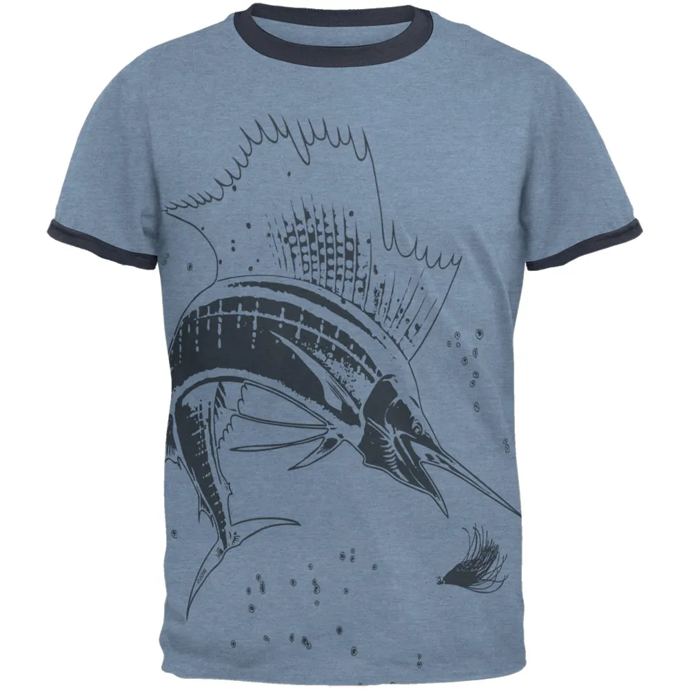 Sailfish Deep Sea Predator Mens Ringer T Shirt sold by Old Glory product image thumbnail 2