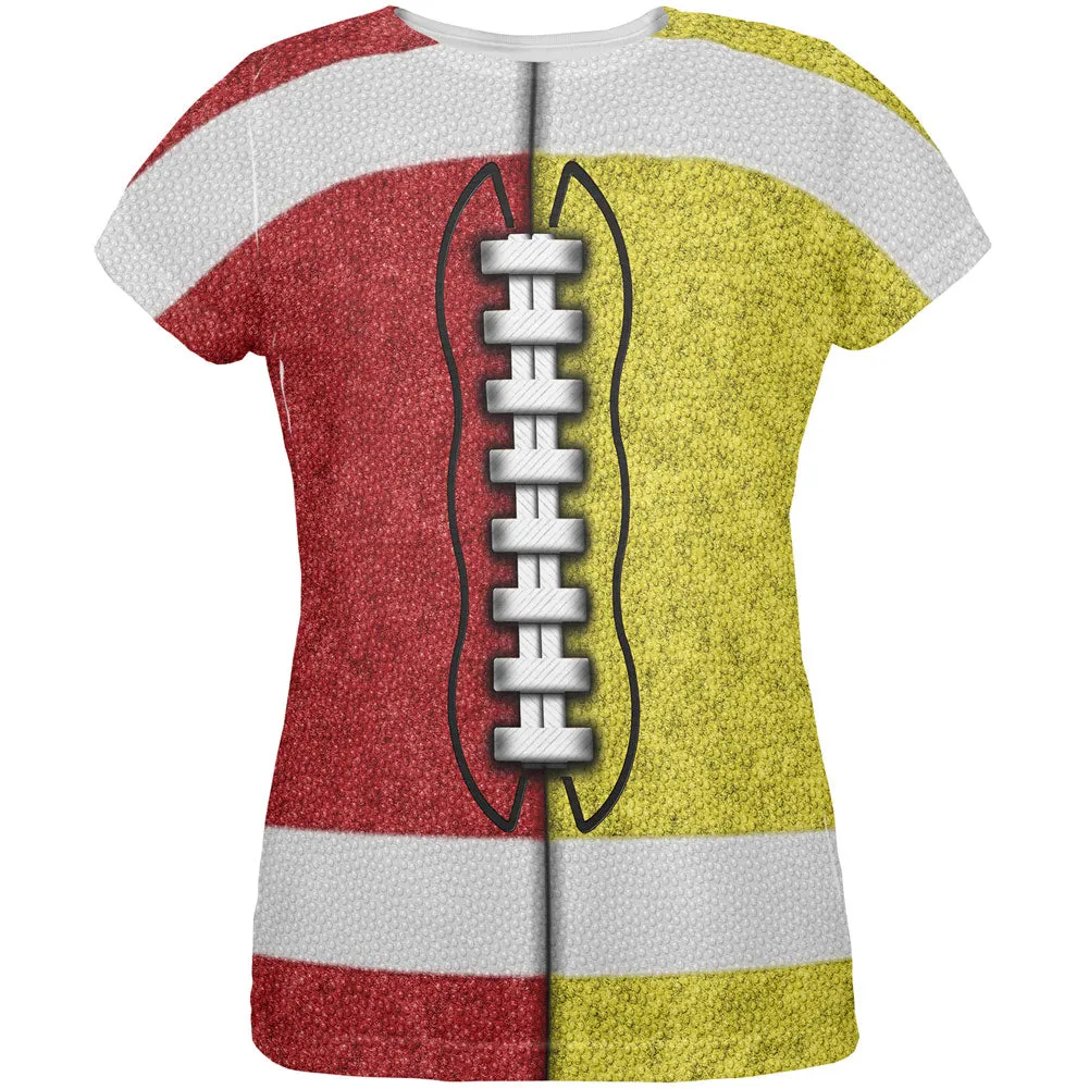 Fantasy Football Team Red and Yellow All Over Womens T Shirt sold by Old Glory