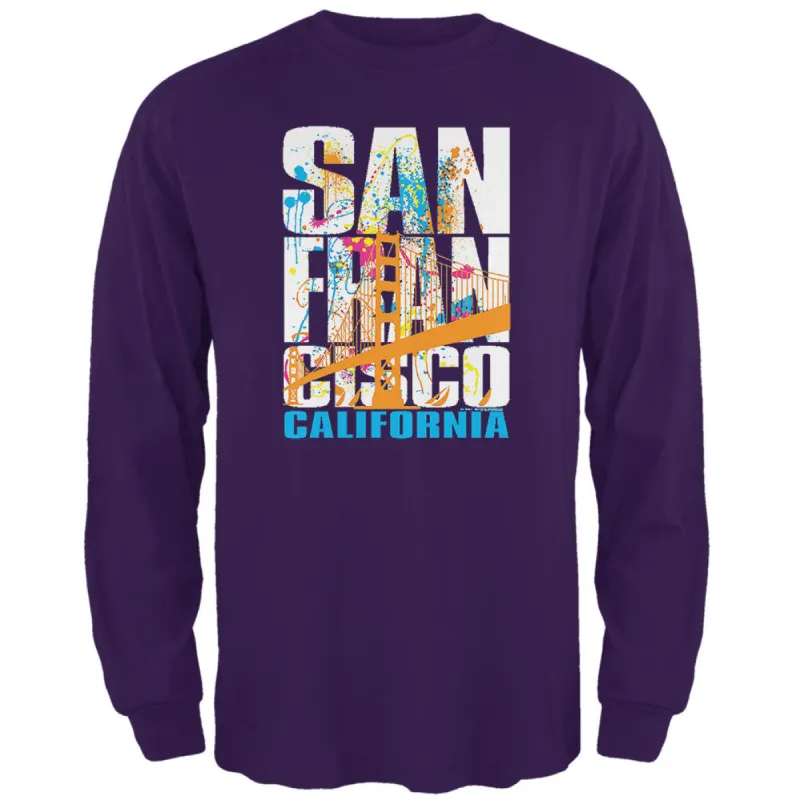 White Splash San Francisco California Mens Long Sleeve T Shirt sold by Old Glory