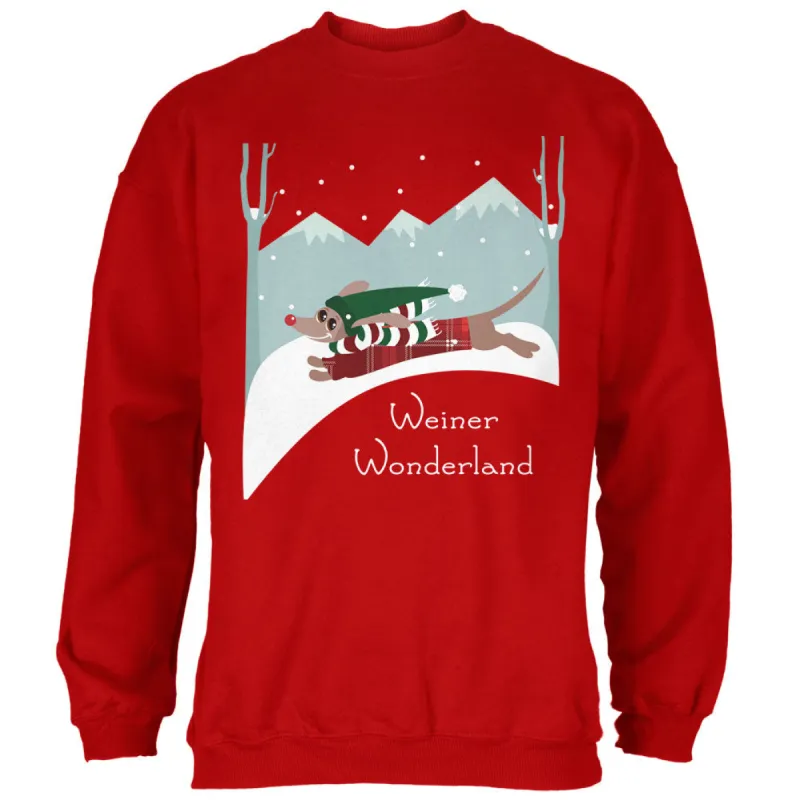 Christmas Dachshund Weiner Winter Wonderland Mens Sweatshirt sold by Old Glory