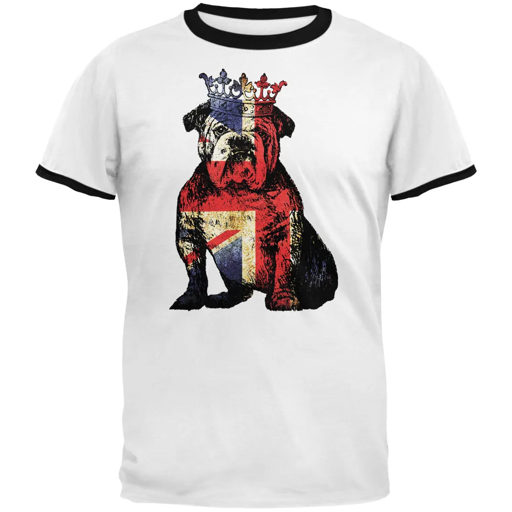 English British Bulldog Crown Grunge Flag Mens Ringer T Shirt sold by Old Glory product image thumbnail 3