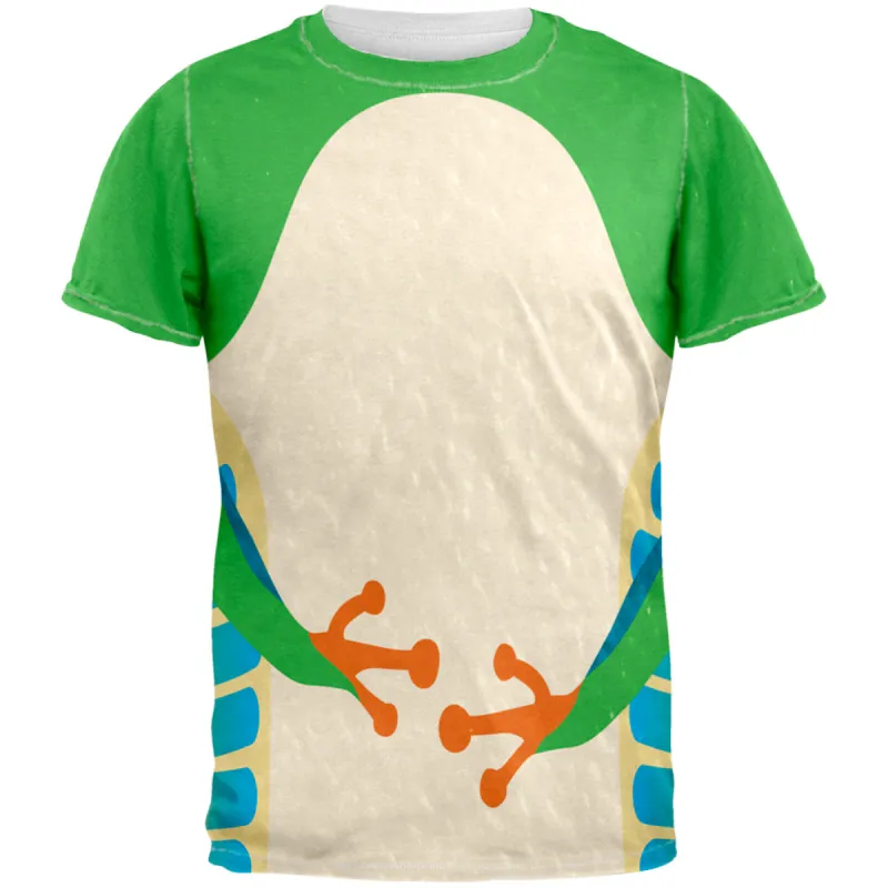 Green Tree Frog Costume All Over Adult T-Shirt sold by Old Glory