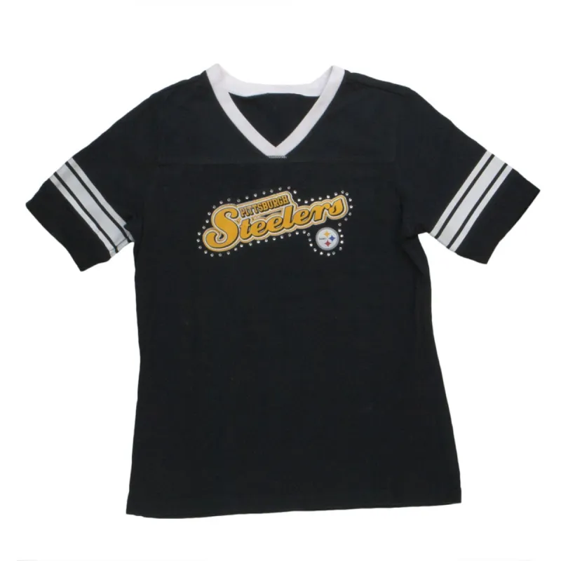 Pittsburgh Steelers - Jewel Swoop Logo Girls Youth T-Shirt sold by Old Glory