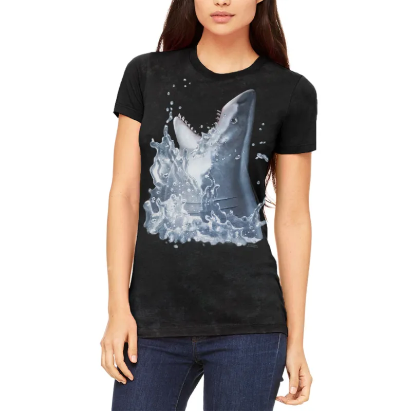 Great White Breaching Juniors Soft T Shirt sold by Old Glory