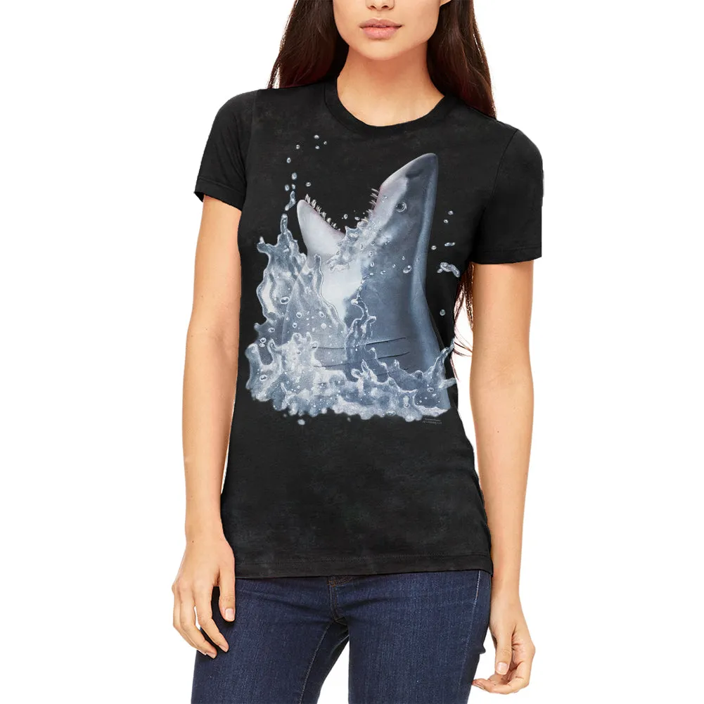 Great White Breaching Juniors Soft T Shirt sold by Old Glory