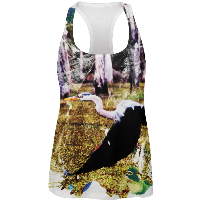 Great Blue Heron Abstract Paint All Over Womens Work Out Tank Top sold by Old Glory