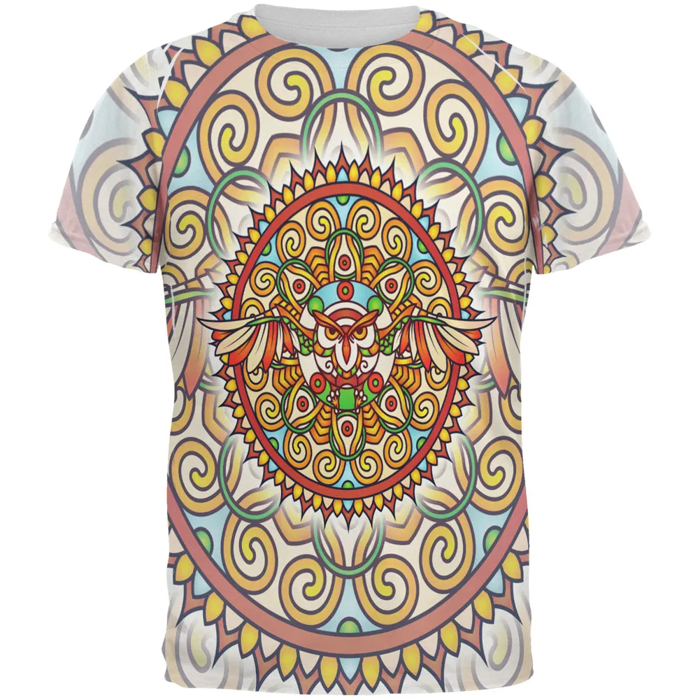 Mandala Trippy Stained Glass Owl All Over Mens T Shirt sold by Old Glory