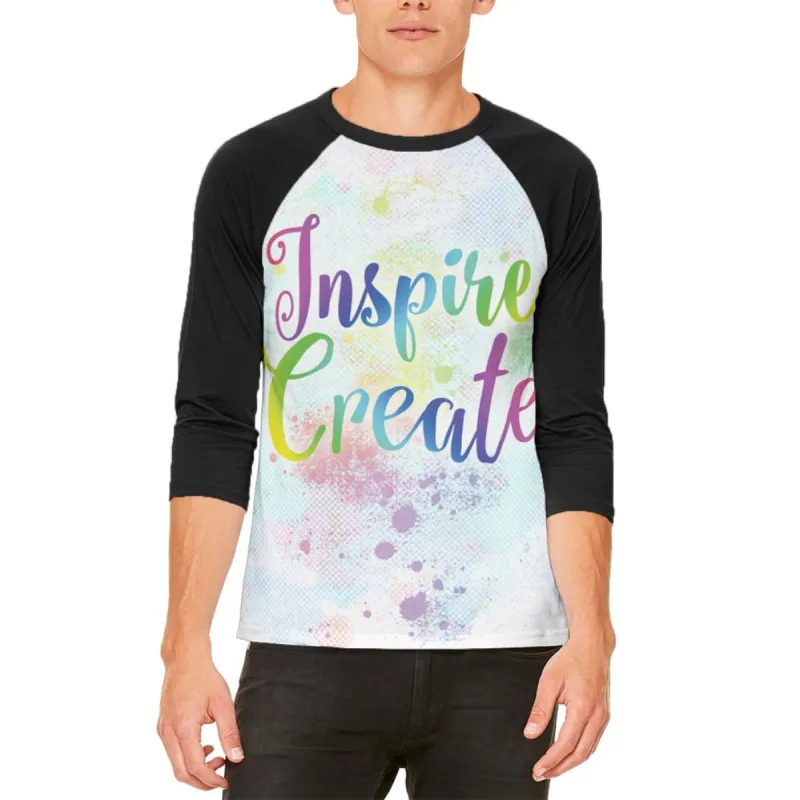 Inspire and Create Pastel Half Tone Art Mens Raglan T Shirt sold by Old Glory