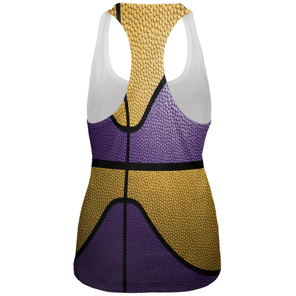 Championship Basketball Purple and Gold All Over Womens Work Out Tank Top sold by Old Glory product image thumbnail 2