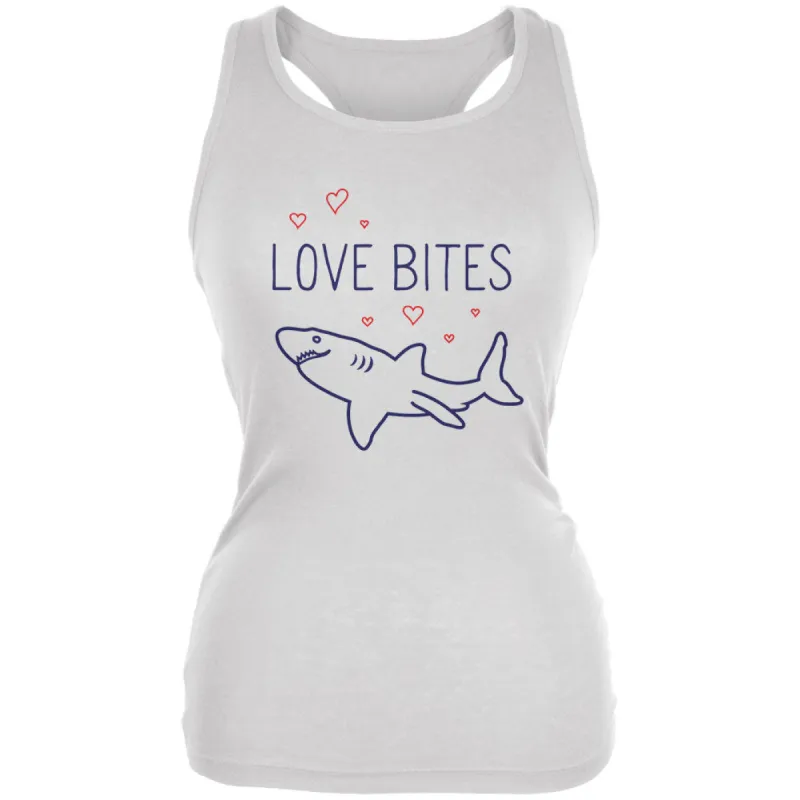 Shark Sharks Love Bites Juniors Soft Tank Top sold by Old Glory
