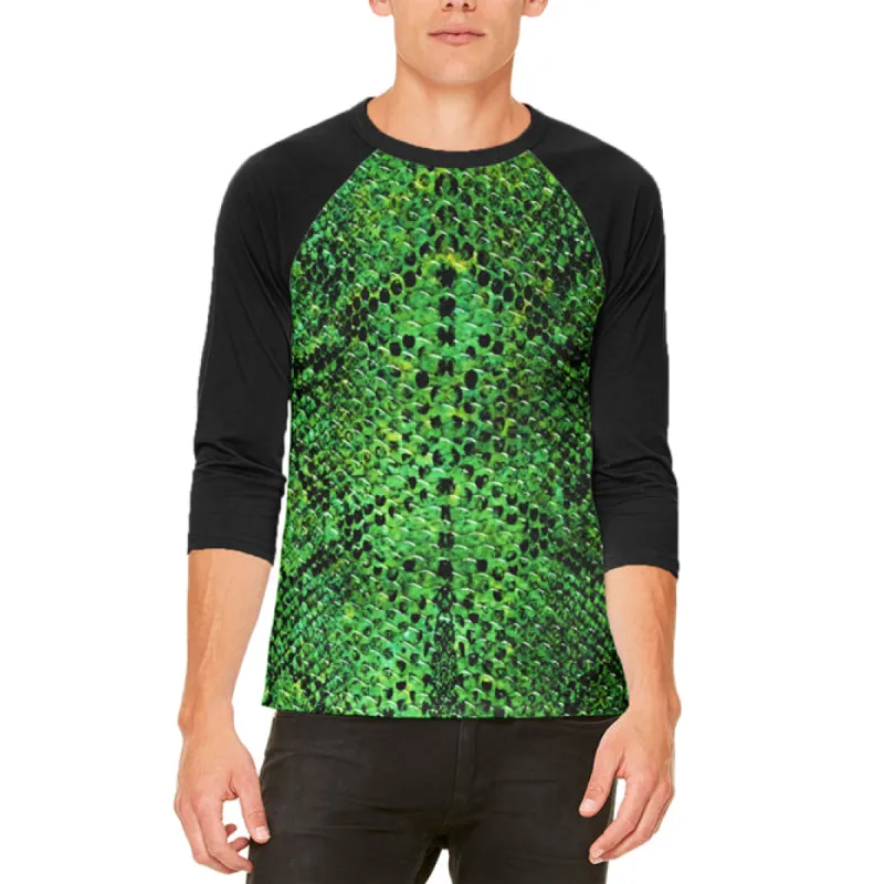 Halloween Green Snake Snakeskin Costume Mens Raglan T Shirt sold by Old Glory