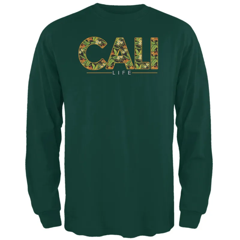 Floral Cali Life Mens Long Sleeve T Shirt sold by Old Glory