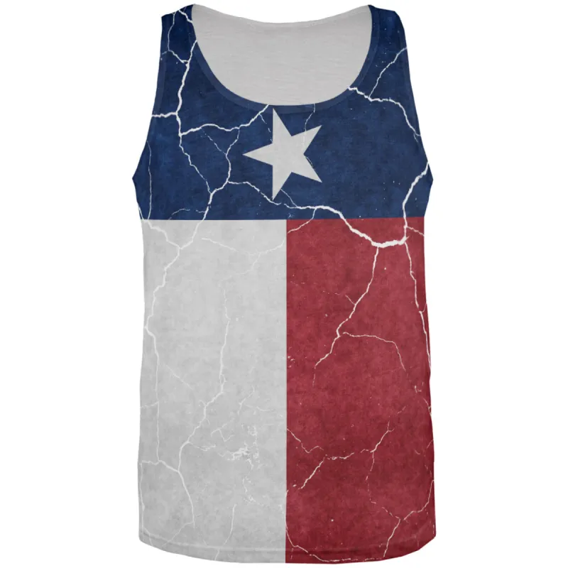 Distressed Texas Flag All Over Mens Tank Top sold by Old Glory