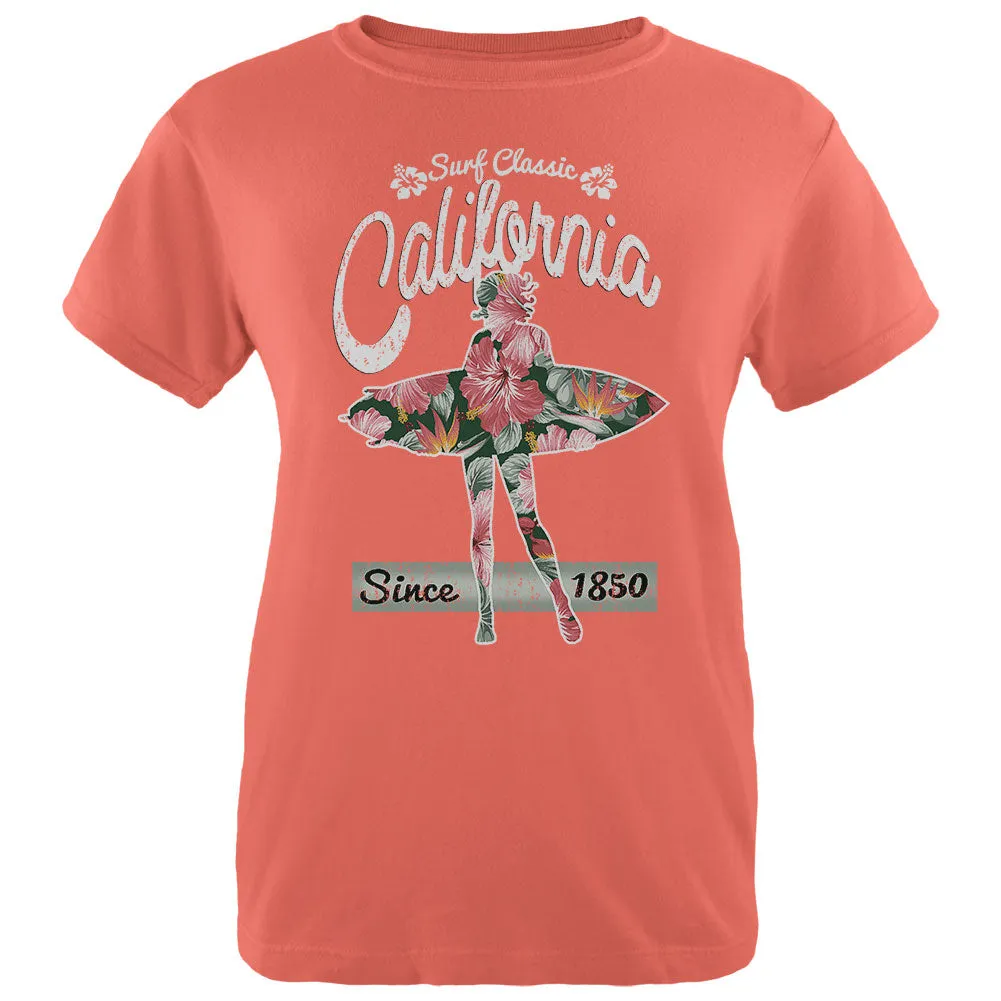 Floral Pineapple Surfer California Surf Classic Womens T Shirt sold by Old Glory product image thumbnail 2