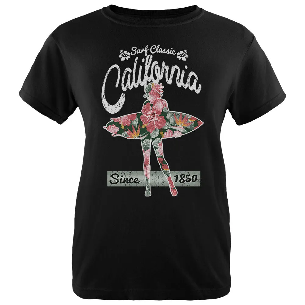 Floral Pineapple Surfer California Surf Classic Womens T Shirt sold by Old Glory