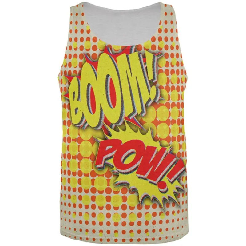 Halloween Boom Pow Vintage Comic Book Costume All Over Mens Tank Top sold by Old Glory